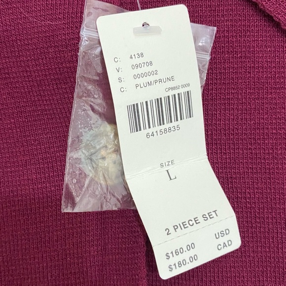 FLAT WHITE by Anthropologie Plum/Prune Button Down Cropped Knit Top Size L - Picture 11 of 12